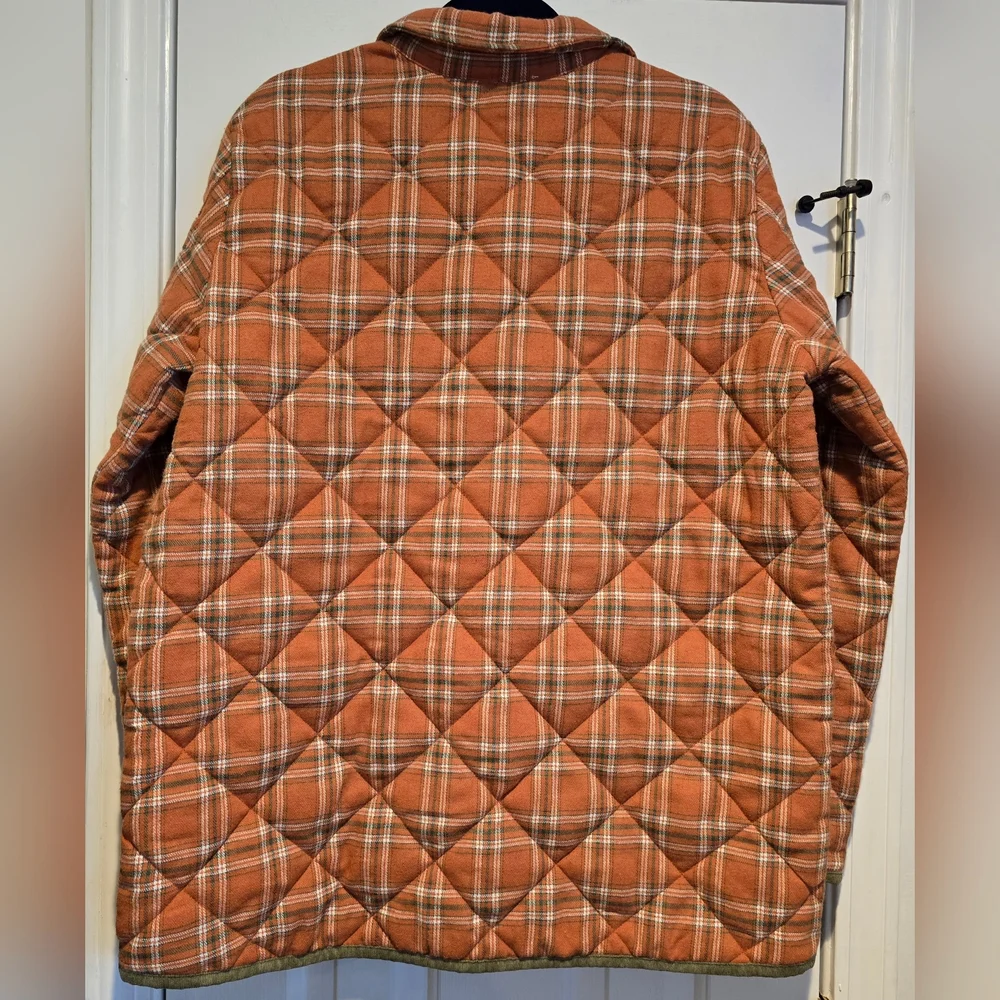 NWT Hem & Thread Plaid Quilted Shacket Coral Size 1X - Picture 2 of 8